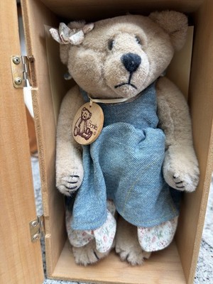Applause Bonita Bears Collectible Teddy Bear 1992 with Certificate & Wooden Box