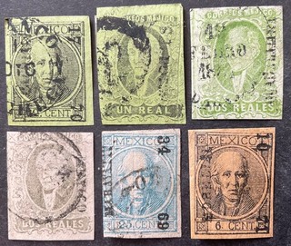 Mexico 1868 6 x stamps vfu