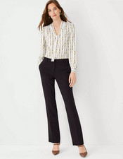 NEW ANN TAYLOR $109 ATLANTIC NAVY SOPHIA STRAIGHT PANTS SZ 14
