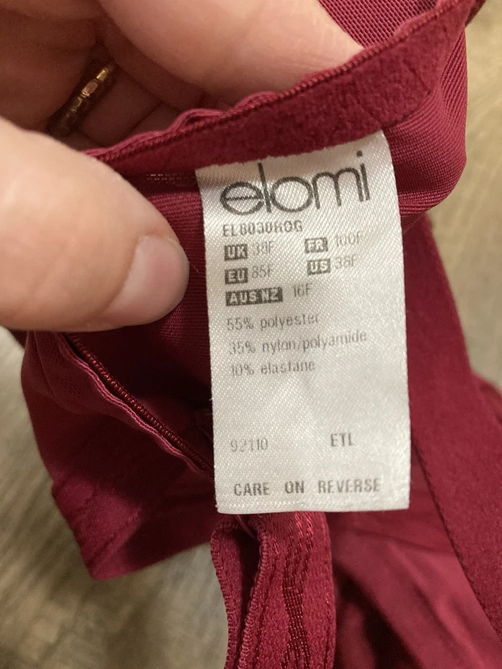 Sujetador para mujer Elomi rojo cobertura completa con aros talla 38F Foto 2 de 4