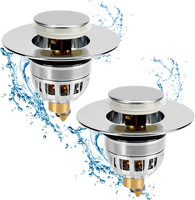 2 StüCk Waschbecken Abflussstopfen FüR 34-40Mm Abfluss Loch, Edelstahl Waschbeck