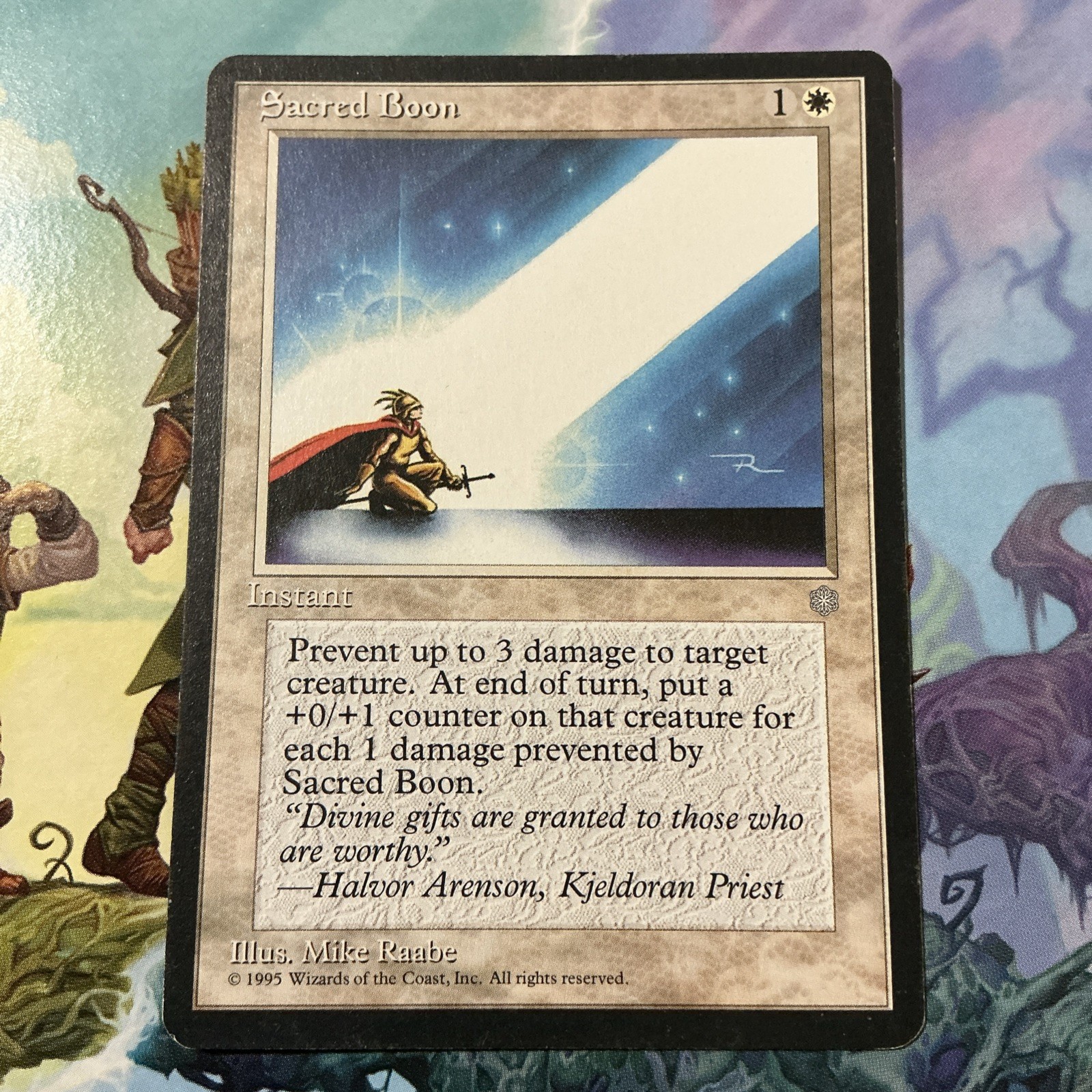 Magic: The Gathering Sacred Boon MTG Ice Age Vintage 1995 LP
