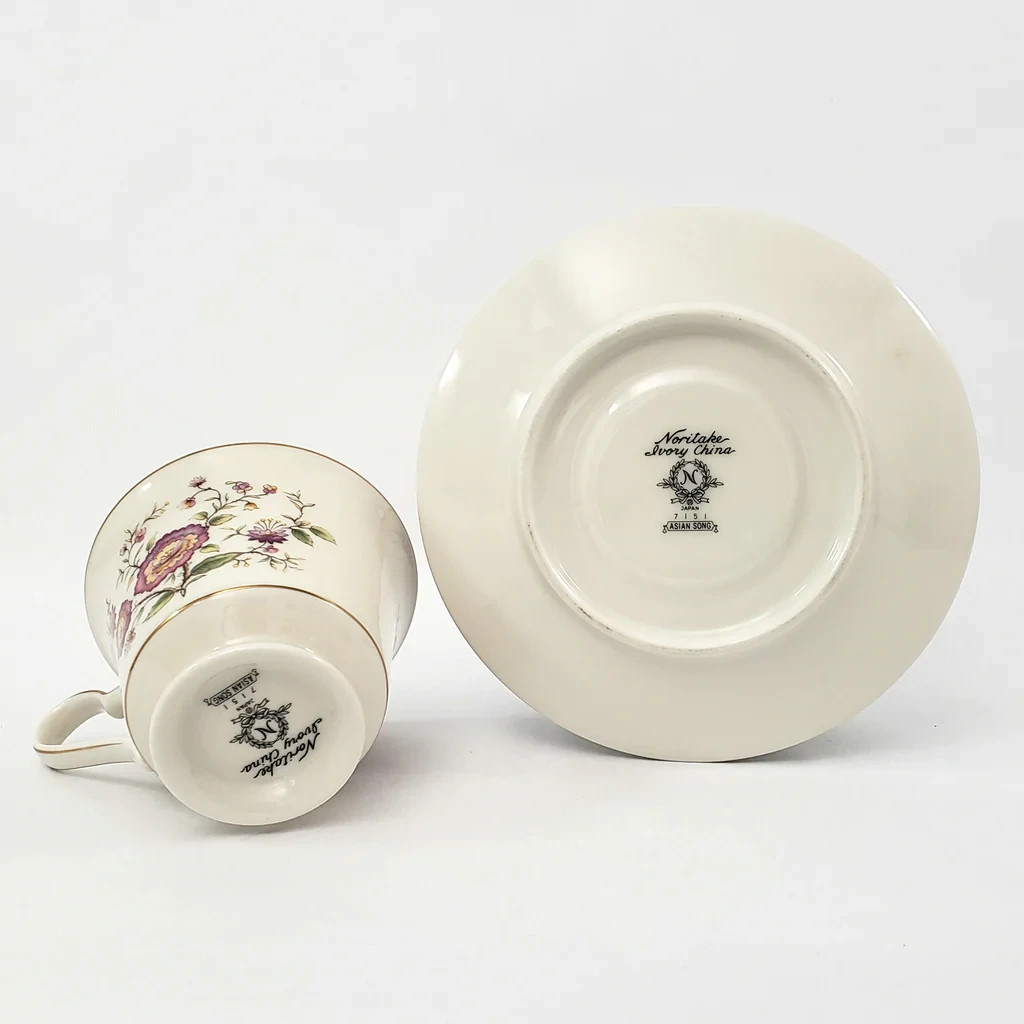 Vintage Porcelain 5 Piece Place Setting Dinnerware Set ASIAN SONG  by Noritake