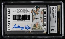 2019 Panini Contenders Draft Picks Ticket Anthony Volpe #33 CSG 8 Auto g0n