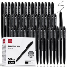 Pens Bulk, 50 Pack Retractable Ballpoint Pens, 1.0MM Black Ink,Smooth Writing, N