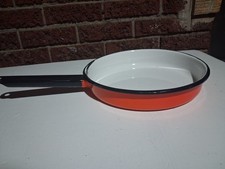 Orange Enamel-Coated Steel Frying Pan 10in Ro...