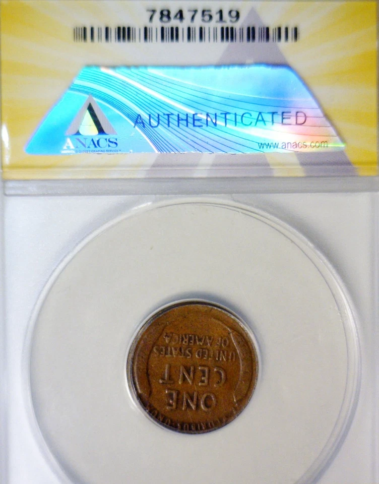 1922d ERROR ANACS VG10 Clipped Lincoln Wheat Cent Coin RARE DATE Clip NR - Image 2 of 4