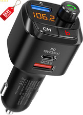 Bluetooth 5.0 FM Transmitter Car Kit QC3.0 USB-C Bass Boost Hands-Free Nx12 US