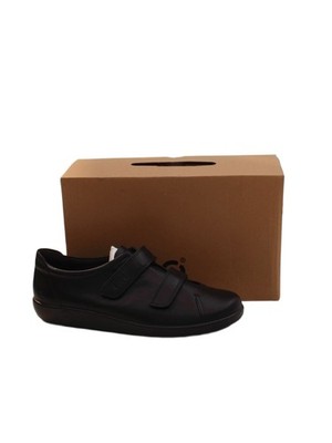 ECCO Herrenschuhe UK 8 Schwarz 100% Leder Sneaker