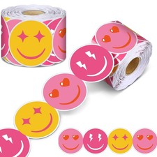 Classroom Bulletin Board Border, 65 Ft Happy Face Trim, Pink