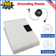 Grounding Sheets for Bed, Grounding Flat Sheet with Silver Fiber  Cotton, Queen