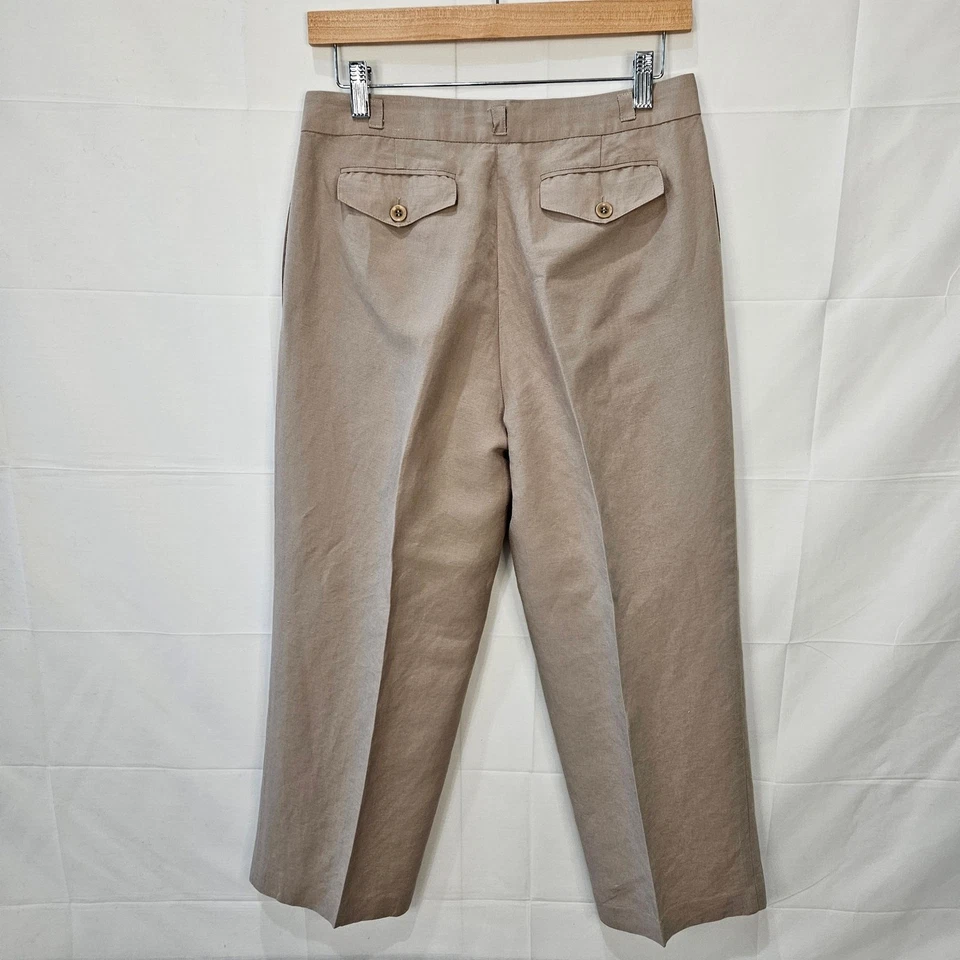 Pantalones Body by Victoria The Marisa Fit Mezcla de Lino Beige Cortos Talla 6 Foto 2 de 4