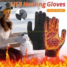 Heated Gloves Electric Rechargeable Battery Hand Warm Windproof Thermal Winter