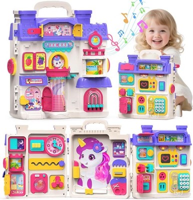 Busy Board for 1+ Years Gifts, Montessori Toys - 56 in 1 Learning Sensory Toys