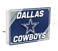 Dallas Cowboys Rectangle Desklite LED Light Up Desk Sign Decor By Evergreen NFL