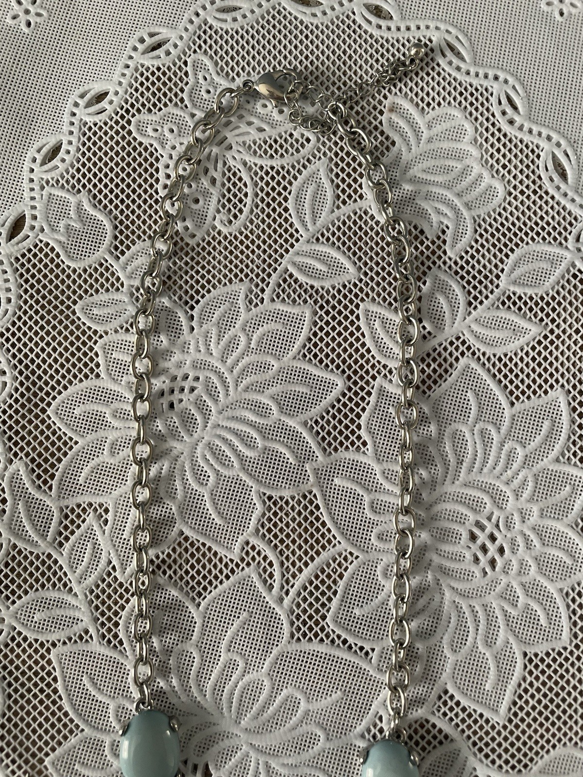 Blue Green Silver Toned Bubble Statement Necklace… - image 3