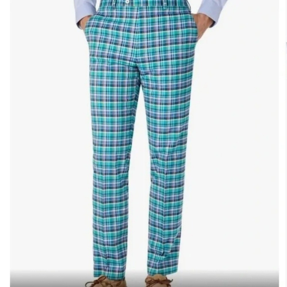 Lauren Ralph Lauren Green Blue Plaid Men's Dress Pants 32x30