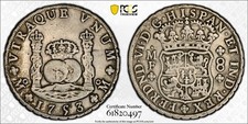 1753-MO MF Mexico 8R Yon-M8-53 Calico-479 PCGS Genuine Cleaned-VF Detail