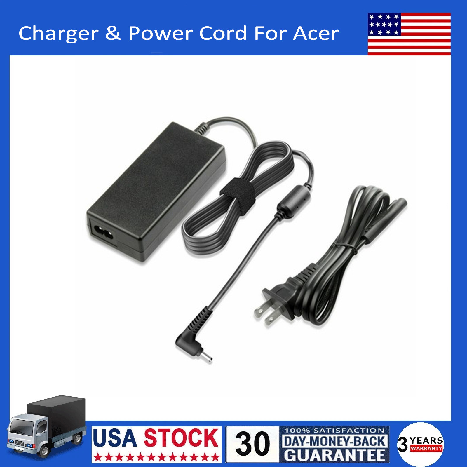 65W AC Adapter Charger Power Cord For ACER Acer Chromebook 11 CB3 3.0*1.1mm