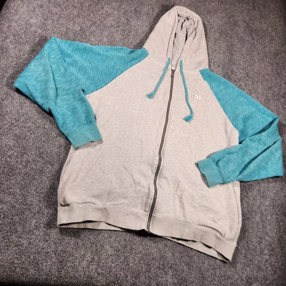 Sudadera con Capucha Neff Para Hombre Talla Grande Manga Larga Cremallera Completa Gris Con Capucha Patinador Cordón Foto 2 de 4