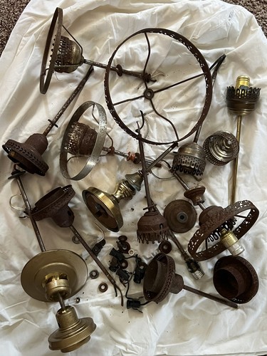 Misc Lot of USED Lamp Parts for Parlor Banquet GWTW Table Lamp Base Vintage