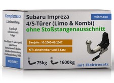 ANHÄNGERKUPPLUNG für Subaru Impreza 00-07 abnehmbar GDW +7polig E-Satz ABE