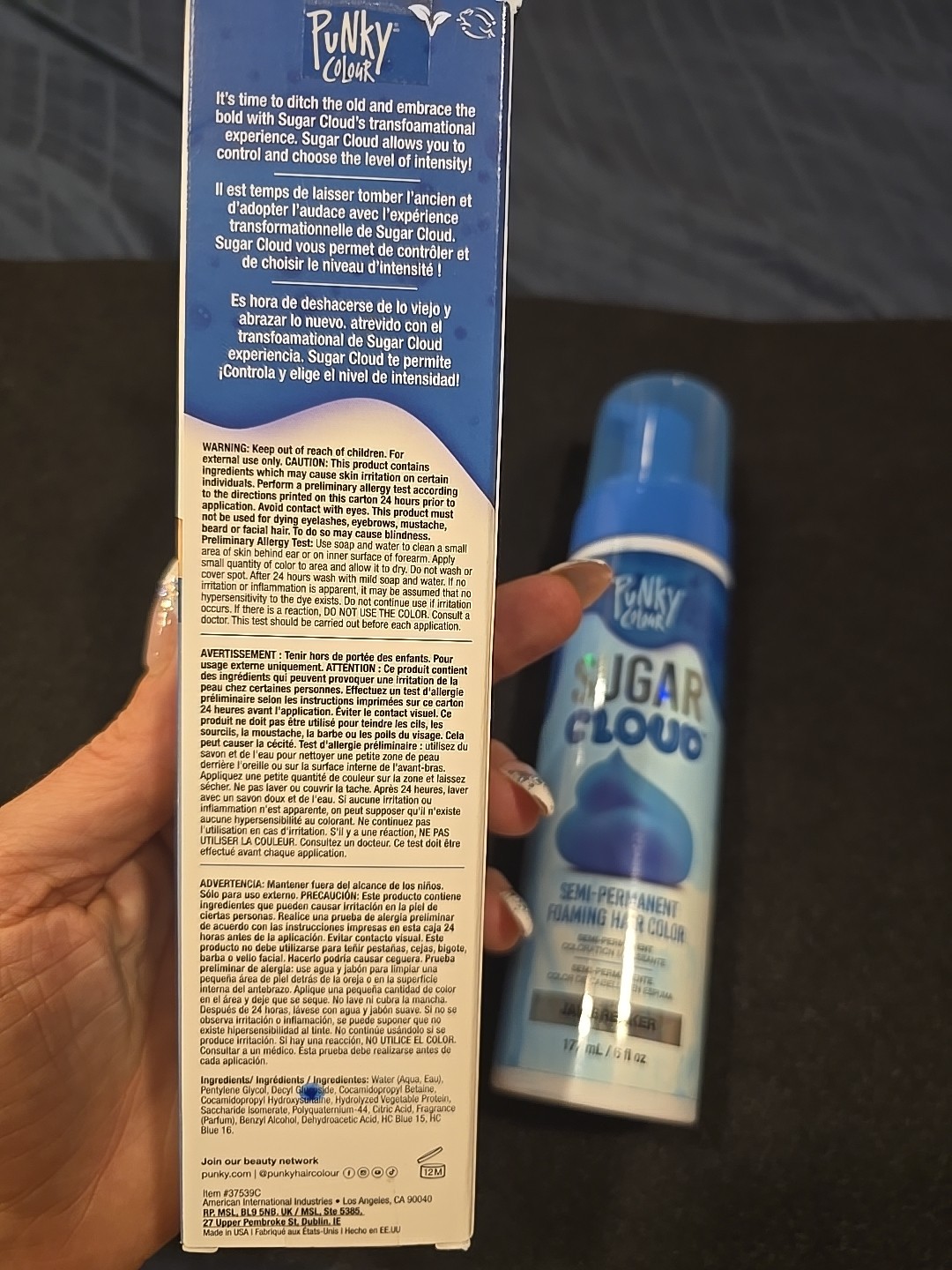 PUNKY COLOUR Sugar Cloud Semi-Permanent Foaming Hair Color- JAWBREAKER- 6oz