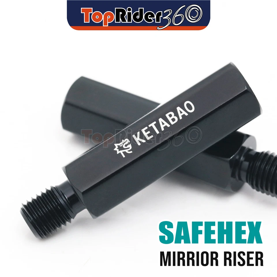 SAFEHEX Straight Mirrors Extension Riser Adapter Fit Ducati Monster S2R S4R/S - Image 2 of 4