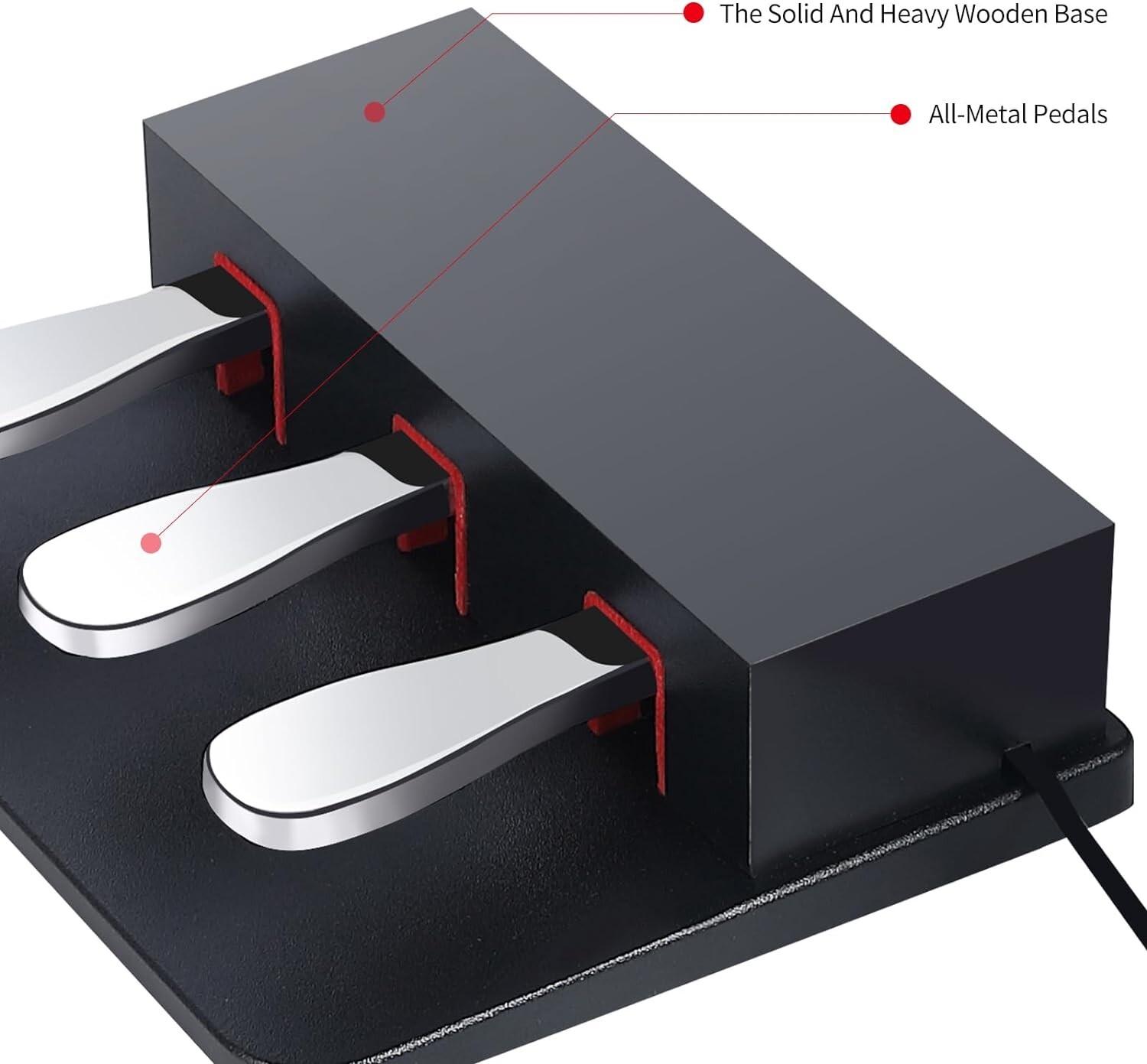 3Pedal For Digital Keyboards Pianos,Three Foot Pedal Unit Compatible