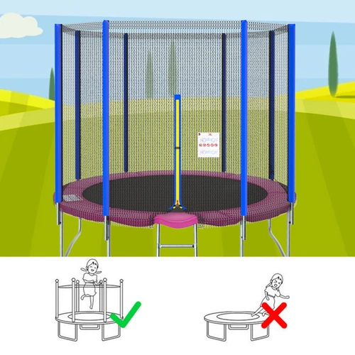 Trampolin Randabdeckung Sicherheitsnetz 6 / 8 Stangen Netz 244 305 366 397 427cm - Bild 13 von 34