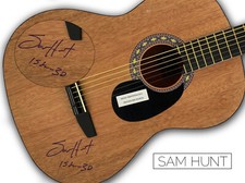 SAM HUNT SIGNED ACOUSTIC GUITAR AUTOGRAPH BECKETT BAS COA 15 IN A 30
