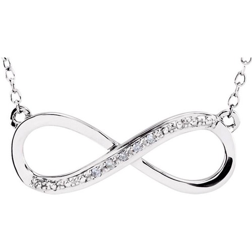 Infinity Diamond Necklace .025 ct. TCW in 14K Rose, White or Yellow Gold - Picture 7 of 8