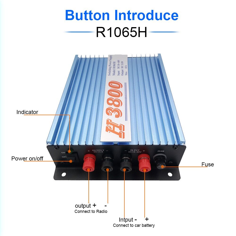 H3800 DC Transformer Mobile Radio Car Audio Power Supply Max 65A 24V To