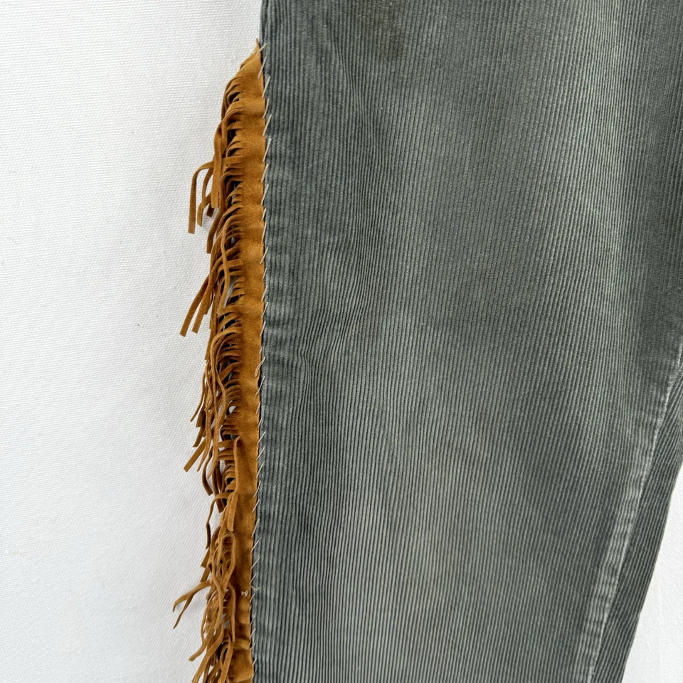 Vtg GAP Pants Boys 7 Youth Gray Corduroy Tan Fringe Western Rodeo Cowboy Chino - Image 4 of 4