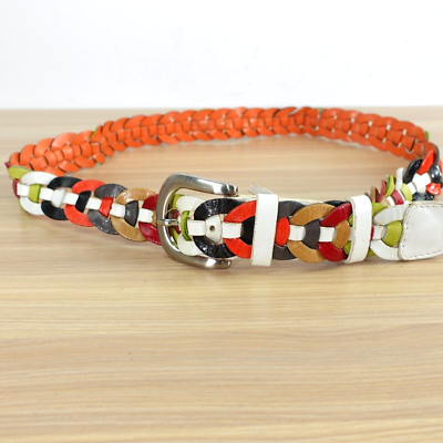 VINTAGE DOLCE DONNA Belt Womens Medium Braided Leather Italian Boho Y2K ITALY VINTAGE DOLCE DONNA Belt Womens Medium Braided Leather  main image 2