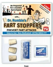 Zombie FART STOPPER PLUG KIT - Apocalypse Survival Funny Gag Birthday Gift Cork