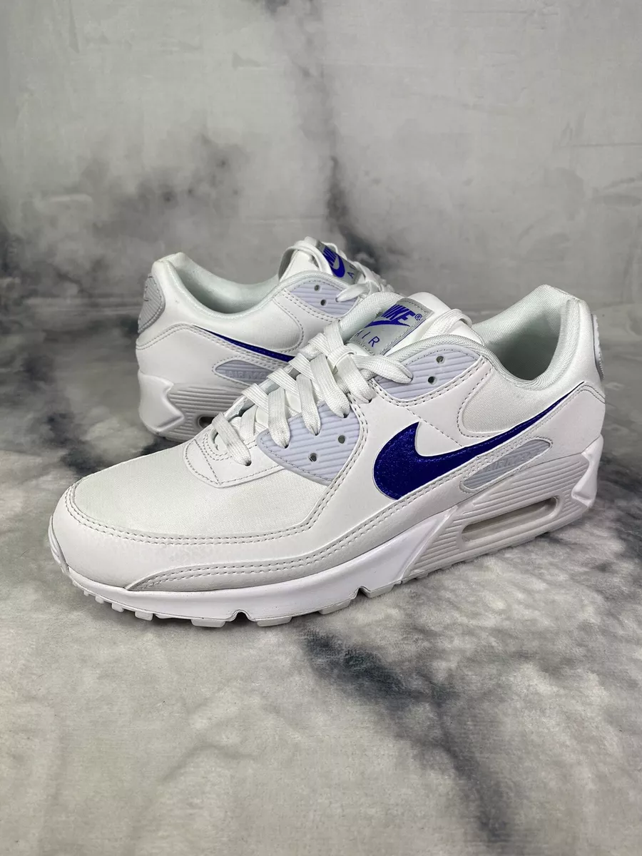 Nike Air Max 90 White Blue Shoes Women Size Men Size 10 | eBay