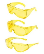Calabria 1103/3000/6000 Large Square FitOver Safety Glasses 100 UV Yellow 3Pack