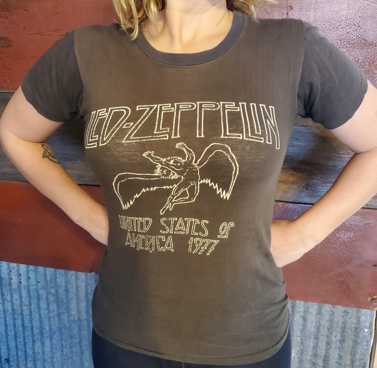 Original Vintage Screen Star LED ZEPPELIN T-Shirt 1977/1979 Rules America  Tour