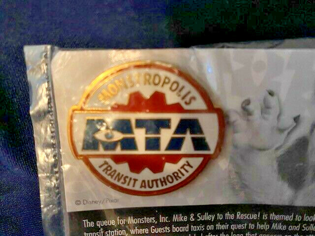 DISNEY CAST PIN MONSTERS, INC. MONSTROPOLIS TRANSIT AUTHORITY MTA LE 500 ON CARD
