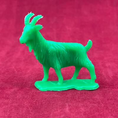 Vintage 1.75'' Green Plastic Goat Farm Animal Plastic Toy/Figure