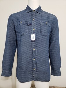 johnnie-O Men's Haskell Indigo Dyed Shirt Jacket JMSJ1020 Indigo Size M