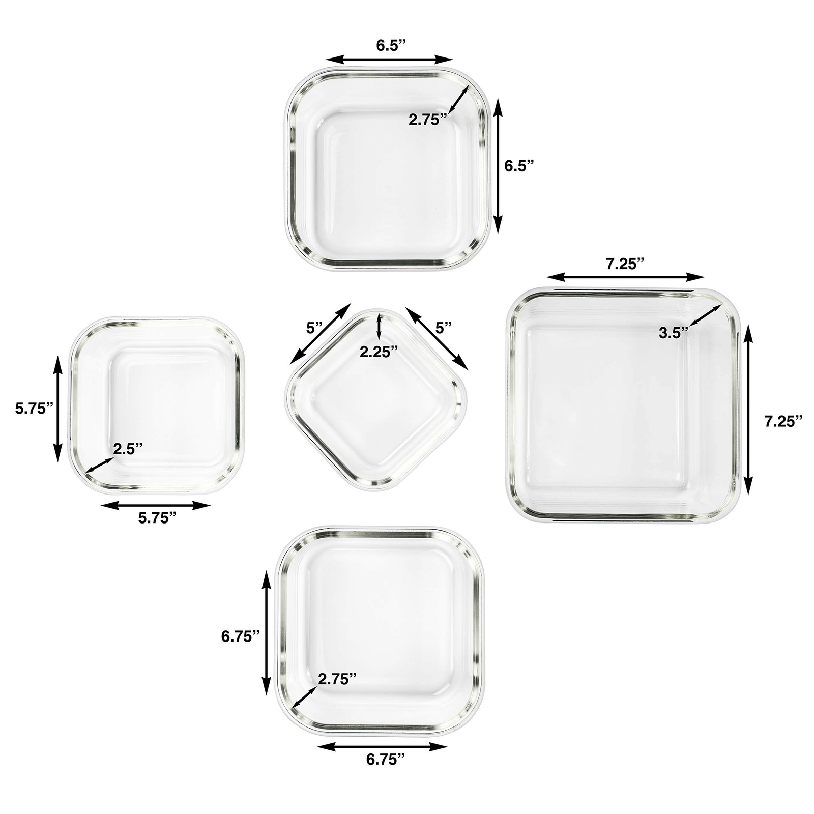 Extra Large & Assorted sizes Glass Food Storage Containers with