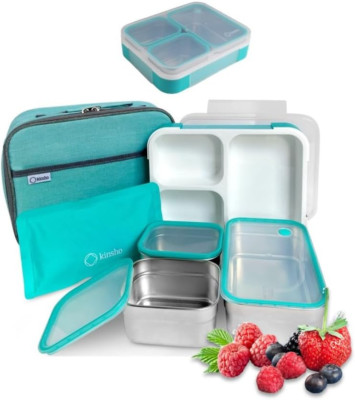 Stainless Steel Bento Lunch Box Set for Adults, Kids - Insulated Bag and Ice Pac