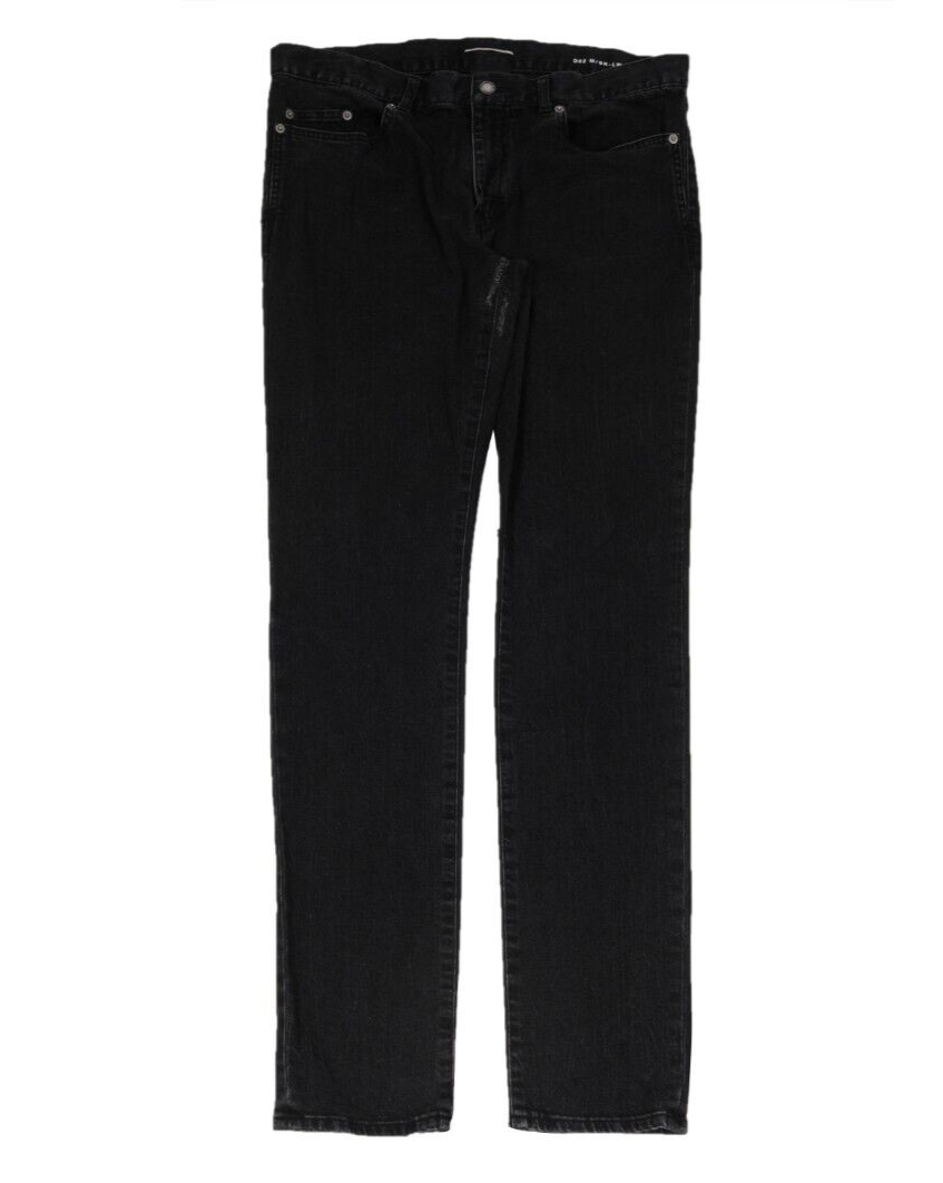 Jeans skinny Saint Laurent uomo D02 taglia US 33x33 denim grigio scuro
