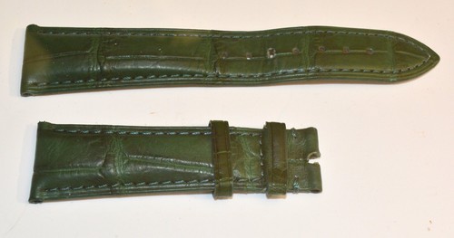 Bracelet montre cuir SELECT-HEURE en Autruche véritable Vert Empire, fait main en France