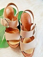 b.o.c Wedge Heel Cream Sandal Size 8 / 39