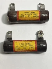 Vintage OHMITE 0382 5000 OHMS 25W 0.070Amps Two Pieces