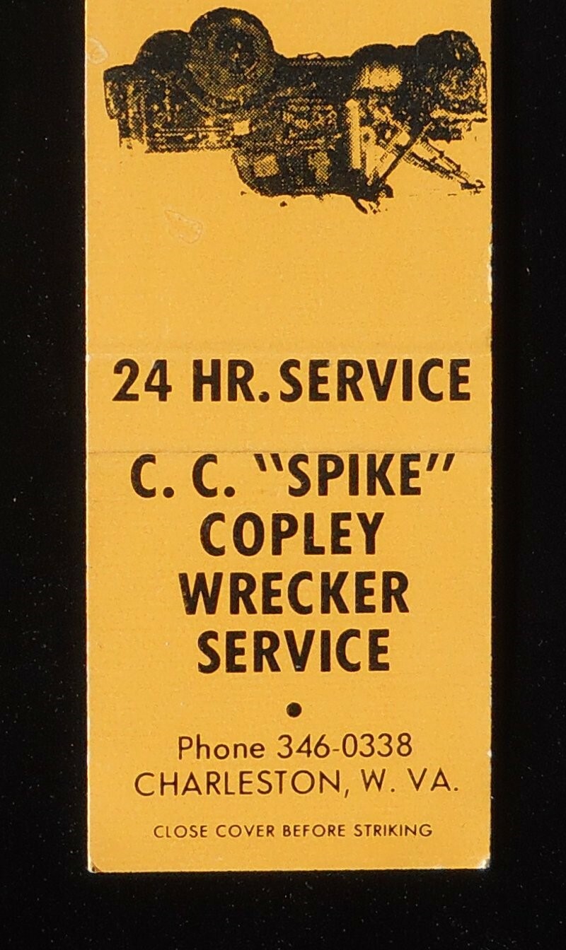 1960s C. C. Spike Copley Wrecker Service Old Tow Truck Charleston WV