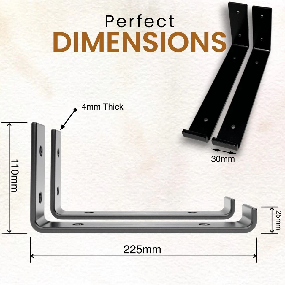2/4/8 Rustic Shelf Brackets Scaffold Board Industrial Solid Steel Heavy Duty New - Image 2 of 4